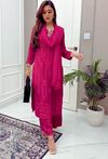 Deep Pink Ethereal Dyeable Modal Chikankari Kurta Set (New)