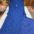 Blue Plus Size Lucknow Chikankari Modal Kurti with Palazzo Set