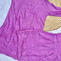 Deep mauve 3D Work Modal Gharara Set | Lucknow Chikankari Kurta
