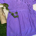 Delicate Purple Color Lucknow Chikankari Whisper mul mul Cotton Angrakha Style Short kurti