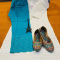 Design 1 - Chikan Sequins Work Kurta + Jutti + Digital Chikan Work Palazzo