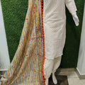 Design 10  - Exquisite Chikankari Kurti Set with Pom Pom Dupatta and Afghani Salwar