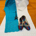 Design 2 Chikan Sequins Work Kurta + Jutti + Digital Chikan Work Cambric Cotton Palazzo