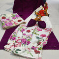 Design-2 Enchanting Purple Cotton Phulkari Suit: Afghani Salwar and Digital Print Dupatta