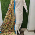 Design 2  - Exquisite Chikankari Kurti Set with Pom Pom Dupatta and Afghani Salwar