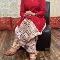 Design-2 Red Beautiful Kurti Salwar Set with Beautiful Chikan & Sequence Embroidery Work