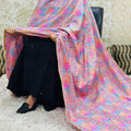 Design - 3 Full Zaal Embroidered Chinon Dupatta with Moti Work