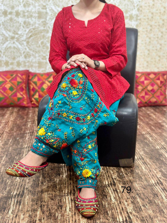 Design-3 Red Beautiful Kurti Salwar Set with Beautiful Chikan & Sequence Embroidery Work - Inayakhan Shop 