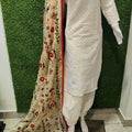 Design 4  - Exquisite Chikankari Kurti Set with Pom Pom Dupatta and Afghani Salwar