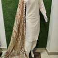 Design 7  - Exquisite Chikankari Kurti Set with Pom Pom Dupatta and Afghani Salwar