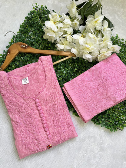 Dusty Pink Radiant Brasso Elegance: Handwork Dyed Co-ord Set - Inayakhan Shop 