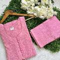 Dusty Pink Radiant Brasso Elegance: Handwork Dyed Co-ord Set