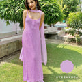 Dusty Pink Viscose Strappy Chikankari Handwork Kurti , Viscose Sharara, Chiffon Dupatta