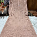 Brown Exquisite 3D Handwork Modal Lucknow Chikankari Kurta Set