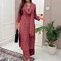 Dusty Pink Ethereal  Chikankari Kurta Set (New)