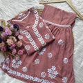 Dusty Pink Premium Kurti & Gharara Co-ord Set – Lucknow Chikankari Handwork