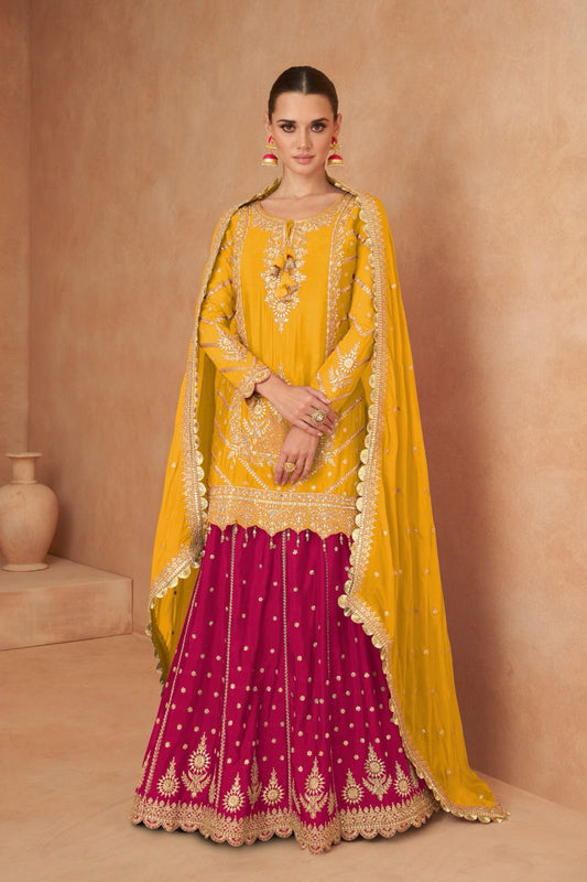 Yellow Exquisite Party Wear Premium Lehenga Suit Set with Embroidery & Mirror Work