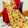 Design 15 - Georgette Red Patiala Salwar Suit with Phulkari Dupatta + Sizes