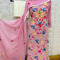 Pink Phulkari Pastel Colors Suit Set with Kantha Work