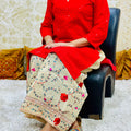Red Beige Beautiful Mastani Kurti Set with Chikankari and Sequin Work