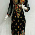 🖤🌈 Elegance in Diversity Georgette Chikankari PLUS SIZE Long Kurti 🌈🖤