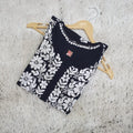 Elegance Unveiled: Long Modal Chikankari Kurti (Black Color)