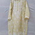 Elegance Unveiled: Long Modal Chikankari Kurti (Cream Color)
