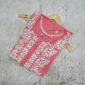 Elegance Unveiled: Long Modal Chikankari Kurti (Peach Color)