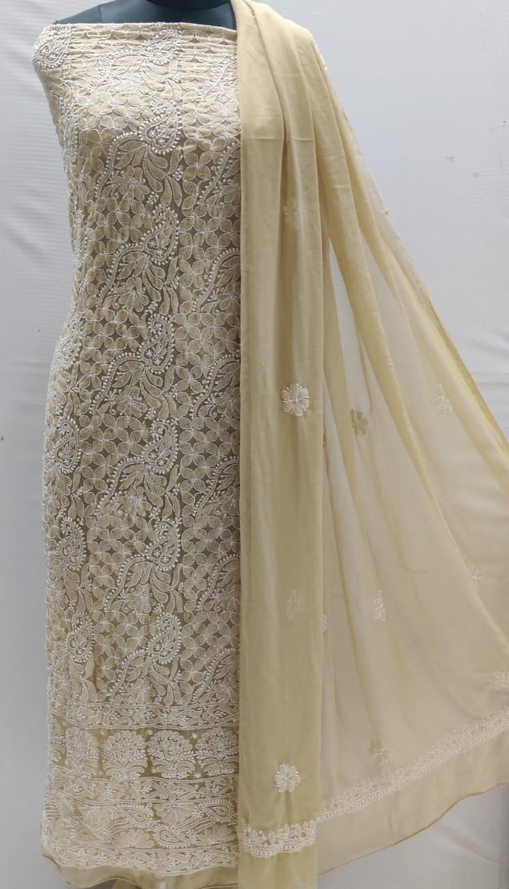 Elegant Light Brown Enchanting Chikankari Symphony Suits - Inayakhan Shop 