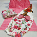 Elegant Light Pink Cotton Phulkari Suit: Afghani Salwar and Digital Print Dupatta