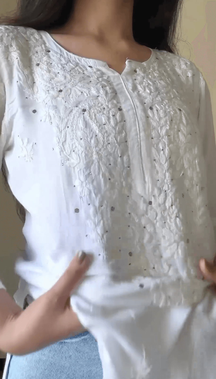 white chikan dress design Traditional White Chikankari Suit for Pakistani Eid Dress CUSTOM SIZE
