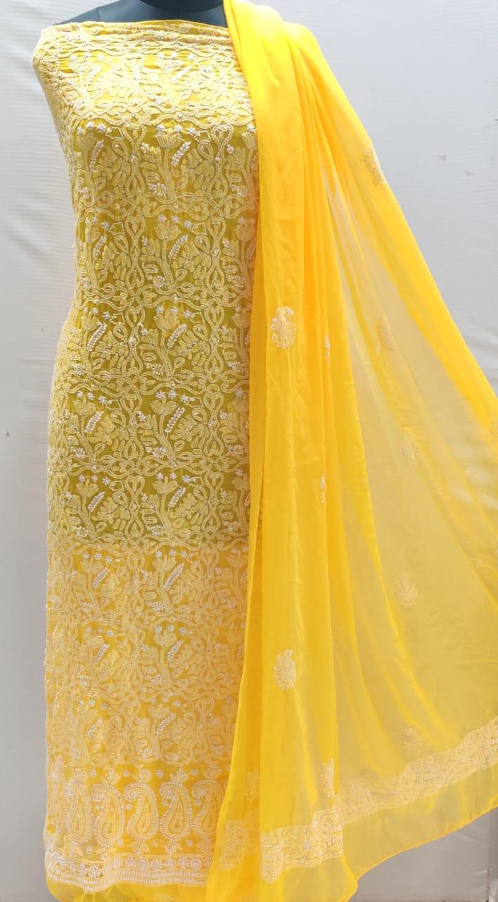 Elegant Yellow Enchanting Chikankari Symphony Suits - Inayakhan Shop 