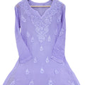 Enchanting Lilac: Viscose 3D Work Short Chikankari Top