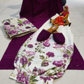 Enchanting Purple Cotton Phulkari Suit: Afghani Salwar and Digital Print Dupatta