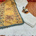 Ethereal Elegance - 10 : Sequined White Chikankari Cutwork Anarkali with phulkari Dupatta