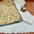 Ethereal Elegance - 5 : Sequined White Chikankari Cutwork Anarkali with phulkari Dupatta