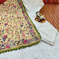 Ethereal Elegance - 7 : Sequined White Chikankari Cutwork Anarkali with phulkari Dupatta