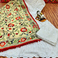 Ethereal Elegance - 8 : Sequined White Chikankari Cutwork Anarkali with phulkari Dupatta