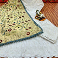 Ethereal Elegance - 9 : Sequined White Chikankari Cutwork Anarkali with phulkari Dupatta