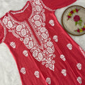Exclusive Modal Kurti Set with Lycra Stretchable Pant- Peach color