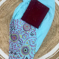 Sky Blue and Wine Beautiful Chikankari Sequins Kurti and Patiala Salwar Set