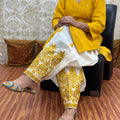 Yellow Design - 3  Elegant Patiala Salwar Set with Pure Cotton Chikankari Kurti
