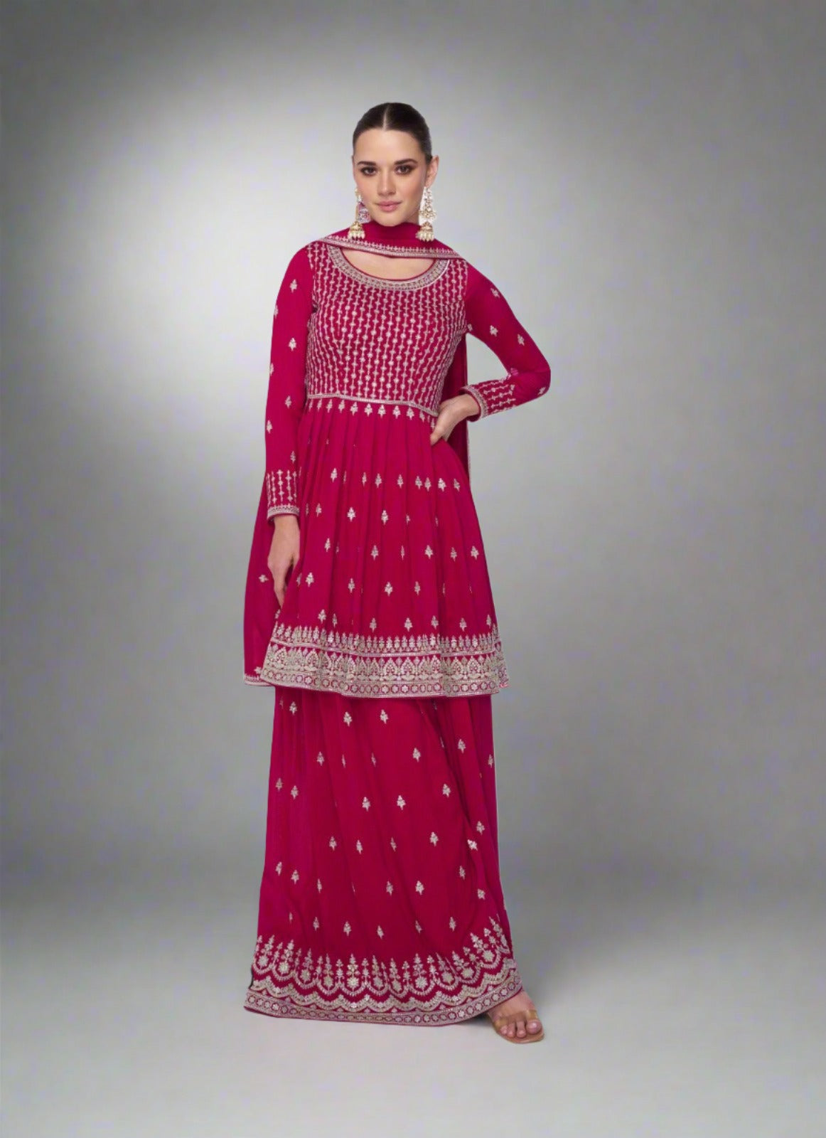 Pink Premium Ready to wear Sharara Suit Set