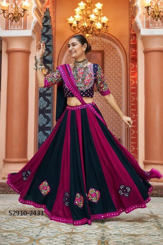 Black and Pink Premium Navratri Chaniya Choli for Garba and Dandiya