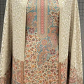Beige Multicolor Premium Winter 2025 Pashmina Kani Suit Set with Stole & Bottom