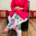Rani Pink Chikan Kurti with Digital Patiala Salwar Set
