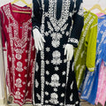 Black Lucknow Chikankari Long Kurta with Heavy Chikankari Work & Pallazo Set