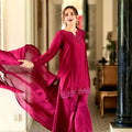 Pink Elegance in Silk: Embroidered Crepe Shalwar Kameez Set