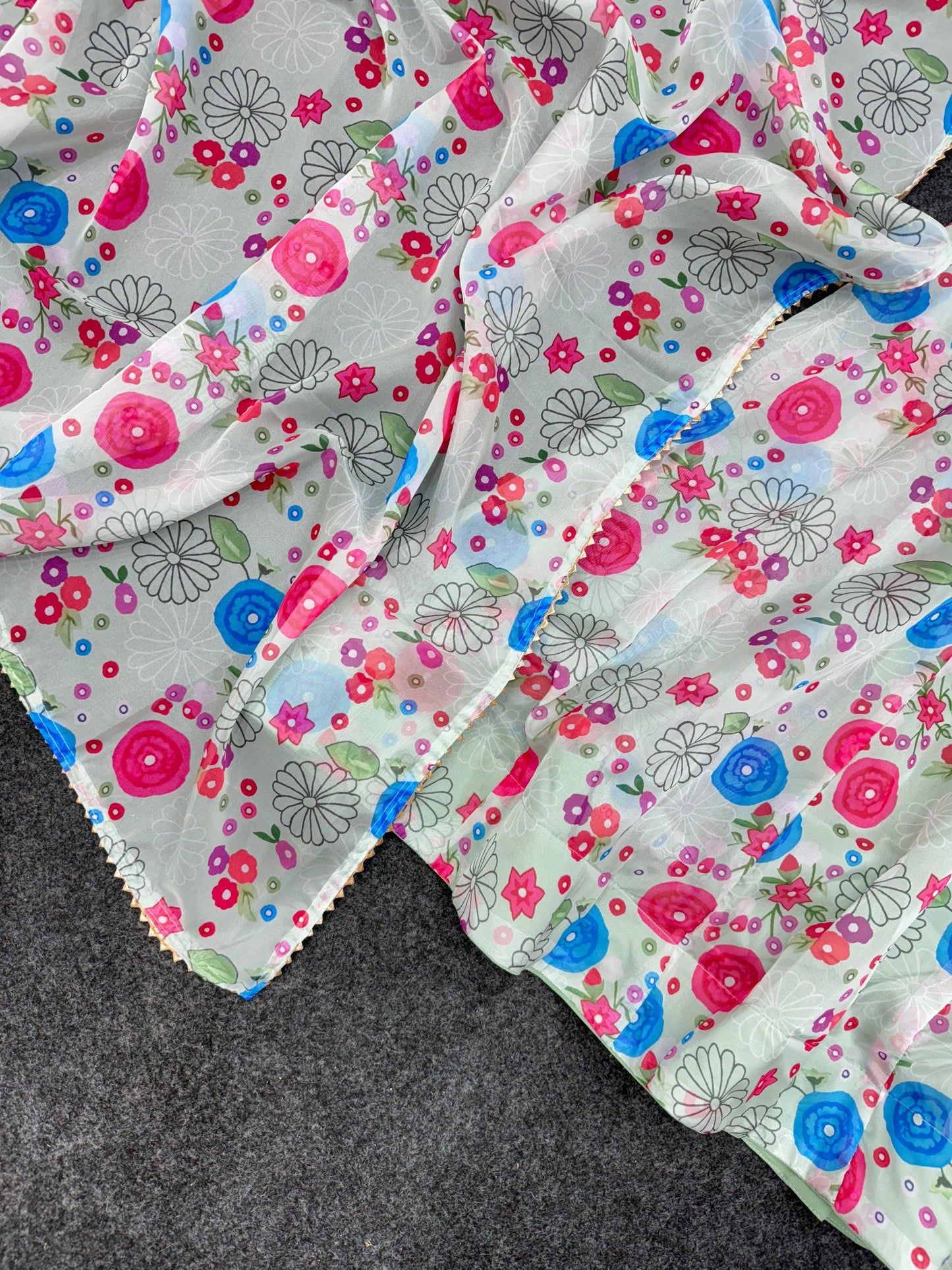 Lightweight Organza Floral Anarkali Suit Set