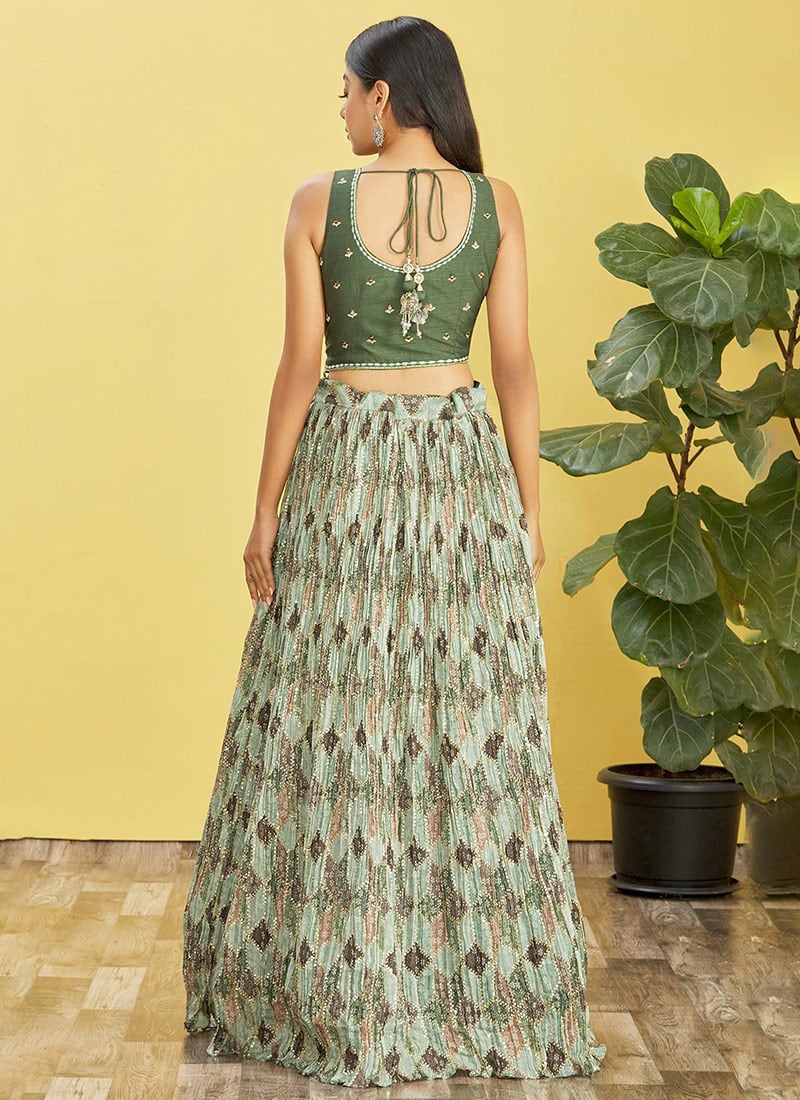 Classic Green Wedding Guest Party Wear Lehenga Choli